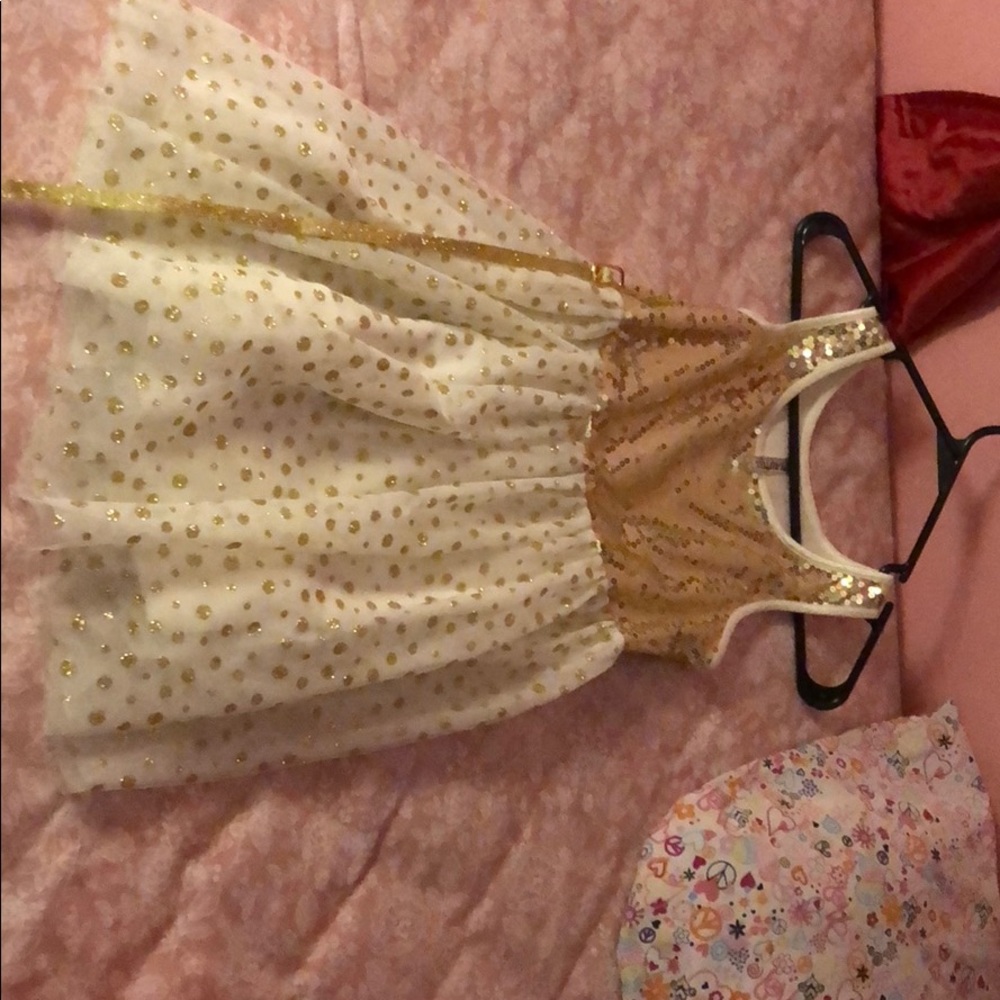 A cute gold polka-dot dress